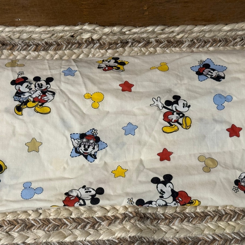 Disney‎ Mickey Mouse Fitted Crib Sheet Vintage Cartoon Print Kids Bedding